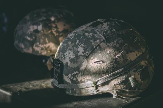 Picture of combat helmets